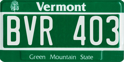 VT license plate BVR403