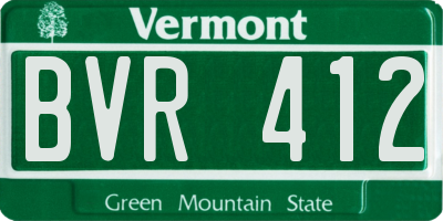 VT license plate BVR412