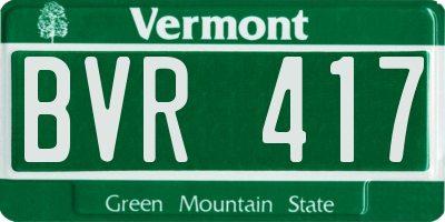 VT license plate BVR417