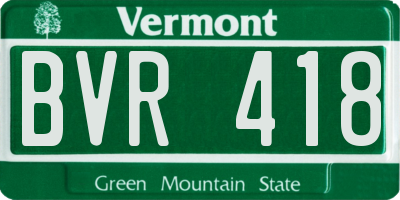 VT license plate BVR418