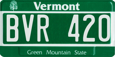 VT license plate BVR420