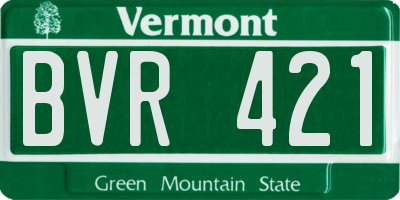 VT license plate BVR421