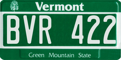 VT license plate BVR422