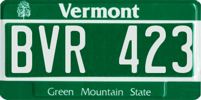 VT license plate BVR423