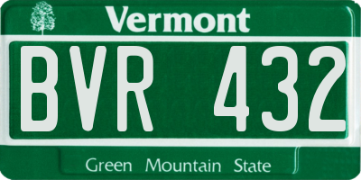 VT license plate BVR432