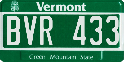 VT license plate BVR433