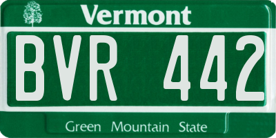 VT license plate BVR442