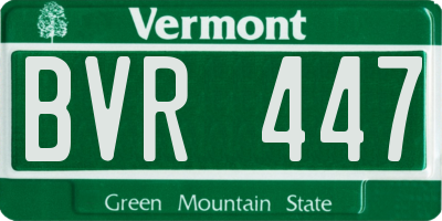 VT license plate BVR447