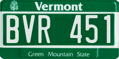 VT license plate BVR451