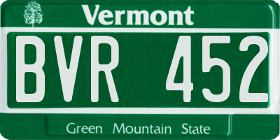 VT license plate BVR452