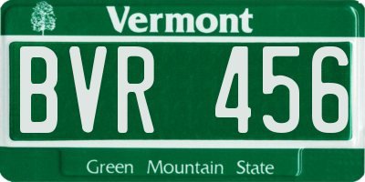 VT license plate BVR456