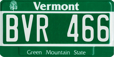 VT license plate BVR466