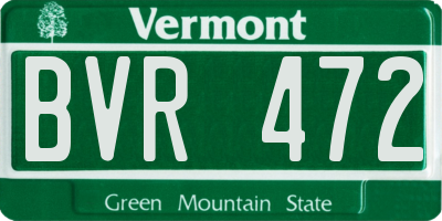 VT license plate BVR472