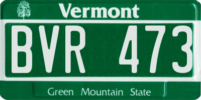 VT license plate BVR473