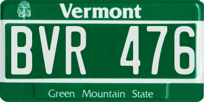 VT license plate BVR476