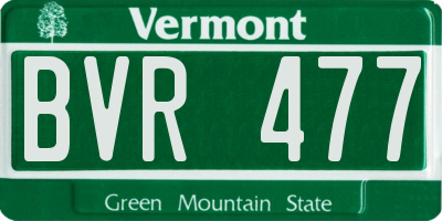 VT license plate BVR477