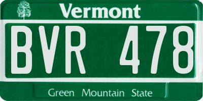 VT license plate BVR478
