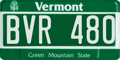 VT license plate BVR480