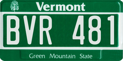 VT license plate BVR481