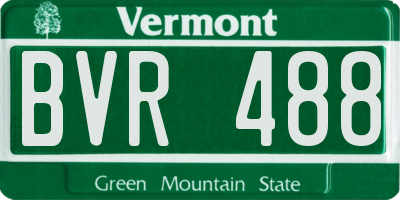 VT license plate BVR488