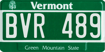 VT license plate BVR489