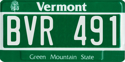 VT license plate BVR491