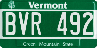 VT license plate BVR492