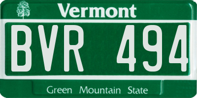 VT license plate BVR494