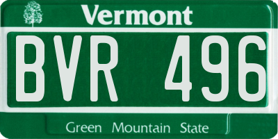 VT license plate BVR496