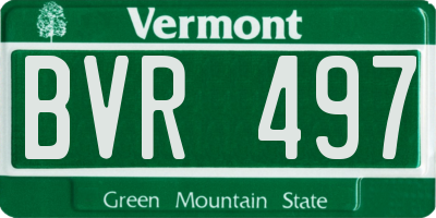 VT license plate BVR497