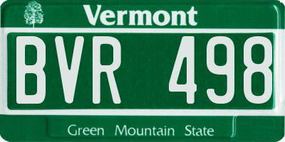 VT license plate BVR498