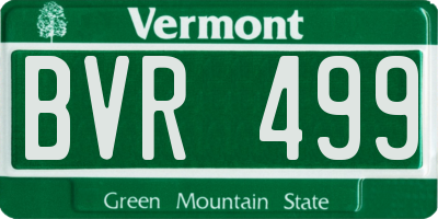 VT license plate BVR499