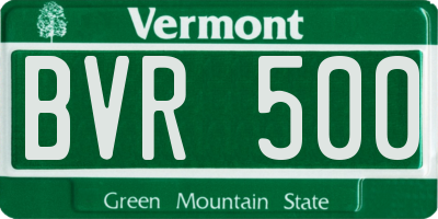 VT license plate BVR500