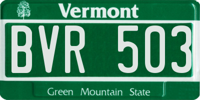 VT license plate BVR503