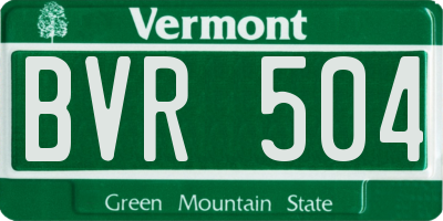 VT license plate BVR504