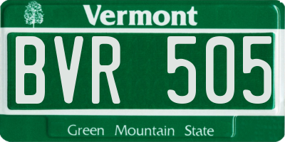 VT license plate BVR505