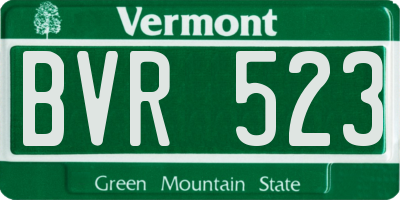 VT license plate BVR523