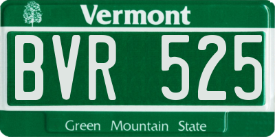 VT license plate BVR525