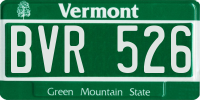 VT license plate BVR526