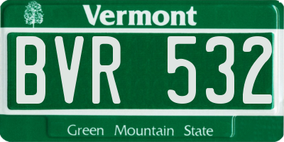 VT license plate BVR532