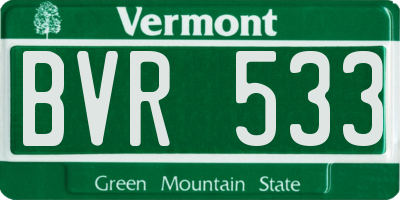 VT license plate BVR533