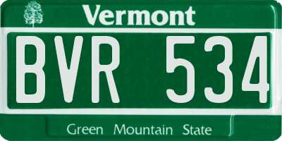VT license plate BVR534