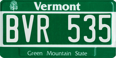 VT license plate BVR535
