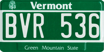 VT license plate BVR536