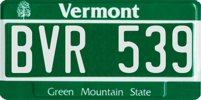 VT license plate BVR539