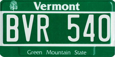 VT license plate BVR540