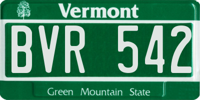 VT license plate BVR542
