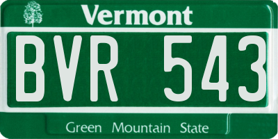 VT license plate BVR543