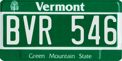 VT license plate BVR546
