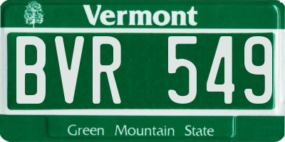 VT license plate BVR549